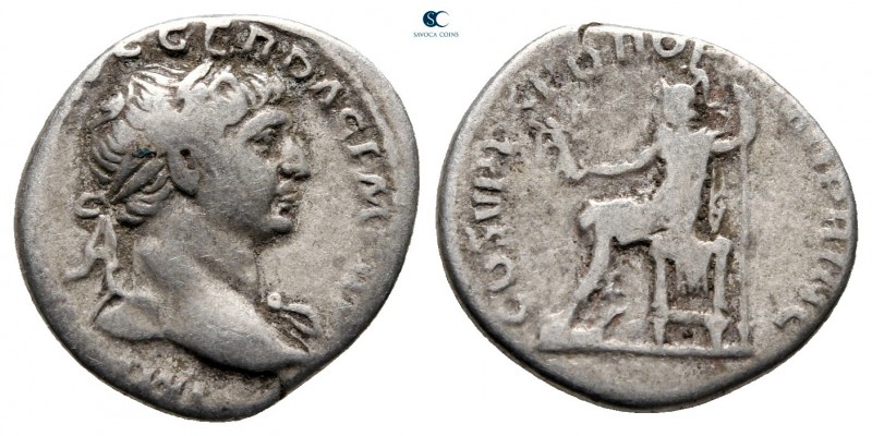 Trajan AD 98-117. Rome
Denarius AR

17 mm., 3,08 g.



nearly very fine