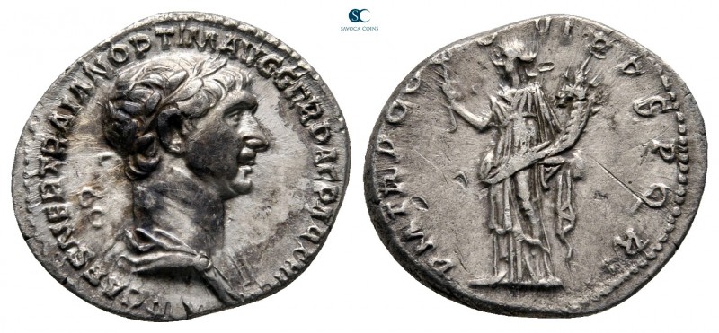 Trajan AD 98-117. Rome
Denarius AR

18 mm., 3,47 g.



very fine