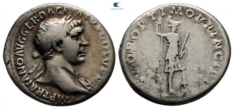 Trajan AD 98-117. Rome
Denarius AR

18 mm., 3,42 g.



very fine