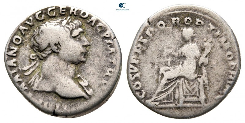 Trajan AD 98-117. Rome
Denarius AR

18 mm., 2,99 g.



nearly very fine