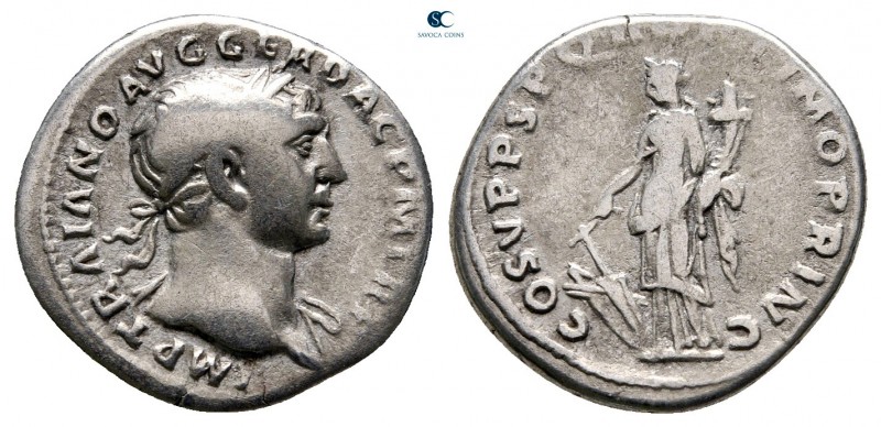 Trajan AD 98-117. Rome
Denarius AR

18 mm., 3,16 g.



nearly very fine