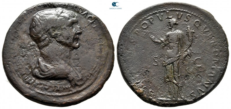 Trajan AD 98-117. Rome
Sestertius Æ

35 mm., 25,85 g.



very fine