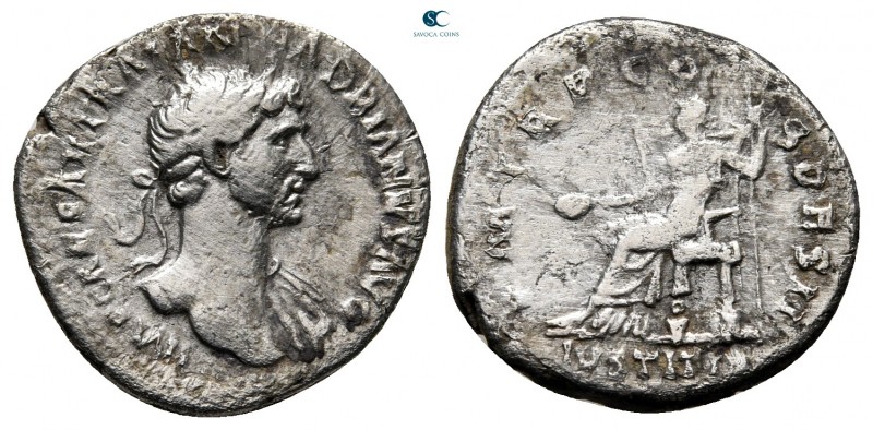 Hadrian AD 117-138. Rome
Denarius AR

18 mm., 2,93 g.



nearly very fine