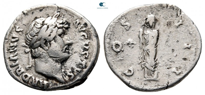 Hadrian AD 117-138. Rome
Denarius AR

19 mm., 3,28 g.



nearly very fine