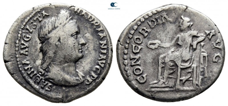 Sabina Augusta AD 128-137. Rome
Denarius AR

17 mm., 2,88 g.



very fine