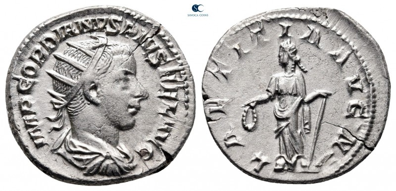 Gordian III AD 238-244. Rome
Antoninianus AR

21 mm., 4,83 g.



very fin...