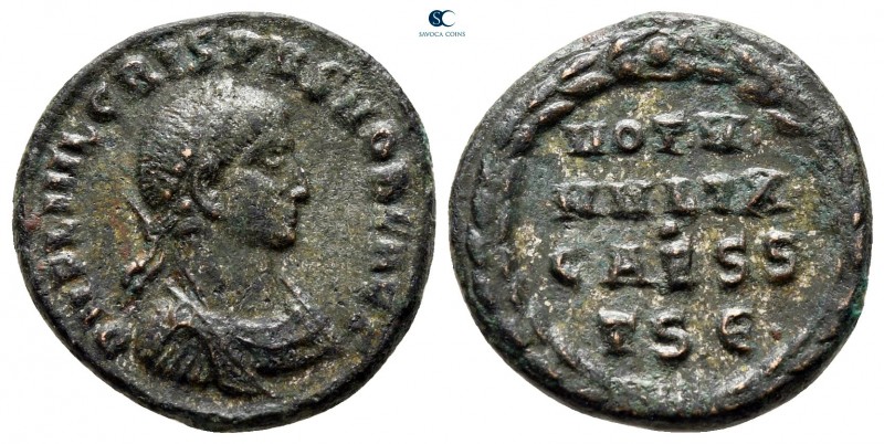 Crispus, as Caesar AD 316-326. Thessaloniki
Follis Æ

17 mm., 2,95 g.



...