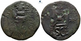 Heraclius AD 610-641. Struck on Anastasius "Follis". Syracuse. Follis Æ