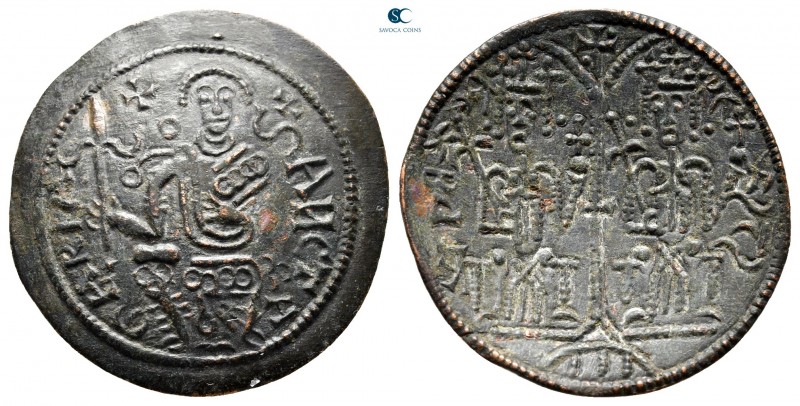 Bela III AD 1172-1196. 
Scyphate AE

27 mm., 2,16 g.



very fine