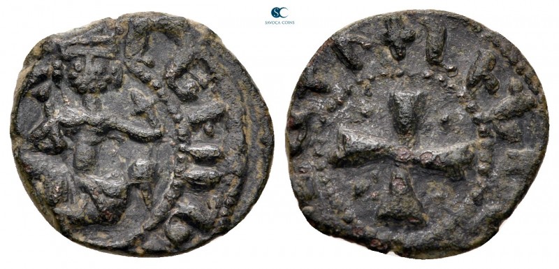 Levon IV AD 1320-1342. 
Pogh Æ

15 mm., 2,05 g.



nearly very fine