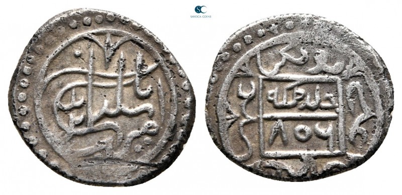 Emir Süleyman AD 1402-1411. (AH 805-813). Dated AH 806. Uncertain mint
Akçe AR...