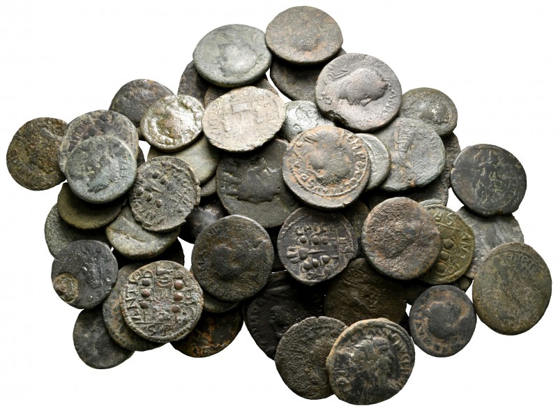 Lot of ca. 62 roman provincial bronze coins / SOLD AS SEEN, NO RETURN!

nearly...