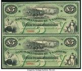 Argentina Banco Oxandaburu y Garbino 5 Pesos Bolivianos 2.1.1869 Pick S1784r Uncut Remainder Pair Uncirculated. 

HID09801242017

© 2020 Heritage Auct...