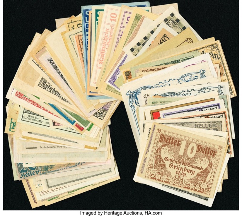 Austria Notgeld Group Lot of 220 Examples Fine-Crisp Uncirculated. 

HID09801242...