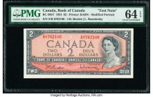 Canada Bank of Canada $2 1954 Pick 76bt BC-38bT Test Note PMG Choice Uncirculated 64 EPQ. 

HID09801242017

© 2020 Heritage Auctions | All Rights Rese...
