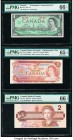 Canada Bank of Canada $1; 2 (2) 1967; 1974; 1986 BC-45a; BC-47aA Replacement; BC-55c Three Examples PMG Gem Uncirculated 66 EPQ (2); Gem Uncirculated ...