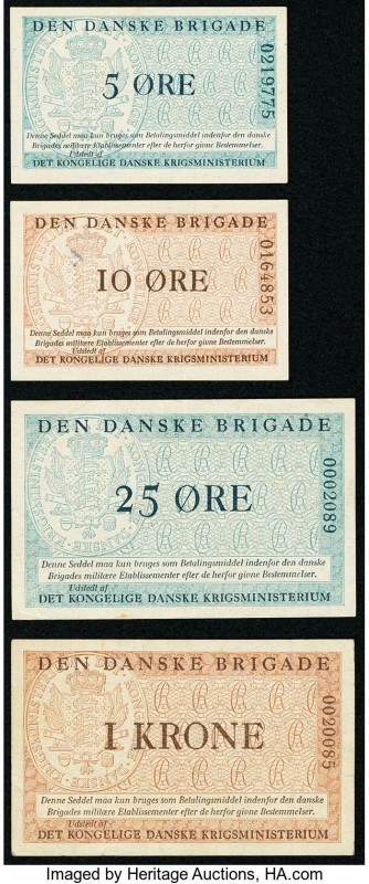 Denmark Den Danske Brigade Group lot of 4 Examples Extremely Fine-About Uncircul...