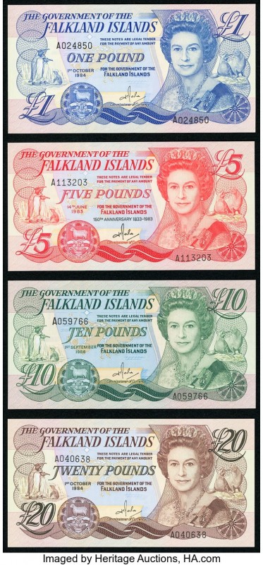 Falkland Islands Government of the Falkland Islands 1; 5; 10; 20 Pounds 1983-86 ...