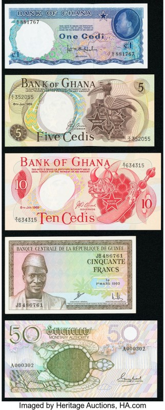 World (Ghana, Guinea, Seychelles) Group Lot of 9 Examples About Uncirculated-Cri...