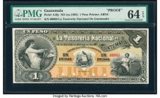 Guatemala Tesoreria Nacional de Guatemala 1 Peso ND (ca. 1882) Pick A4fp Proof PMG Choice Uncirculated 64 EPQ. Five POCs.

HID09801242017

© 2020 Heri...