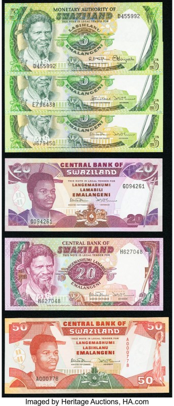 Swaziland Central Bank of Swaziland Group Lot of 6 Examples Crisp Uncirculated. ...