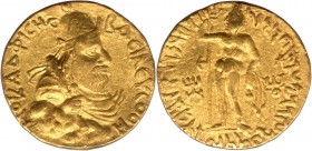 Gold Dinar Coin of Vima Kadphises of Kushan Dynasty.