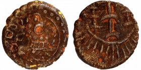 Copper Base Alloy Coin of Vishnuvardhana of Eastern Chalukyas of Vengi.