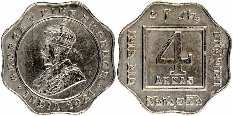 British India
Annas 4
Annas 04
1921, King George V, Cupro-Nickel 4 Annas, Bom...