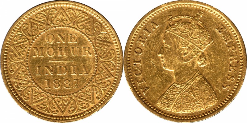 British India
Mohur 1
Mohur 1
1881, Victoria Empress, Gold Mohur, Calcutta Mi...