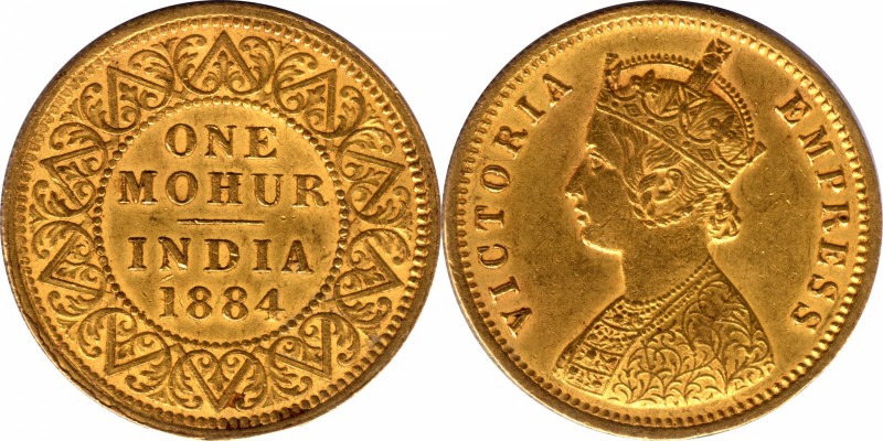 British India
Mohur 1
Mohur 1
1884, Victoria Empress, Gold Mohur, Calcutta Mi...