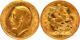 Gold Sovereign Coin of King George V of Australia of 1912.