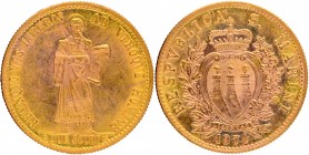 GoldÂ Two Scudi Coin of San Marino of 1974.