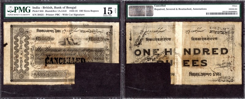 British INDIA Notes
Bank Of Bengal
Bank of Bengal, 100 Sicca Rupees, Calcutta ...