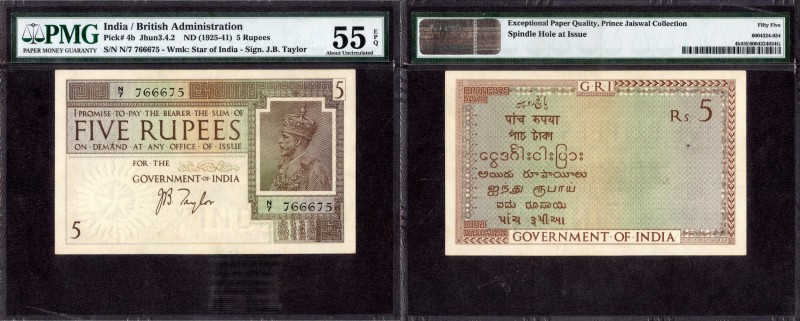 British INDIA Notes
K. G. V.
5 Rupees 9
British India, 1925, King George V, 5...