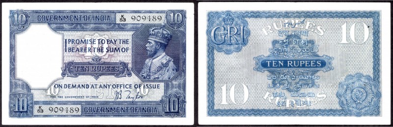 British INDIA Notes
K. G. V.
10 Rupees 6
British India, 1926, King George V, ...