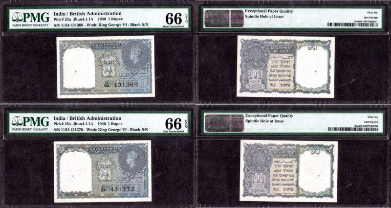 British INDIA Notes
K.G.VI
1 Rupee 3
British India, 1944, King George VI, 1 R...