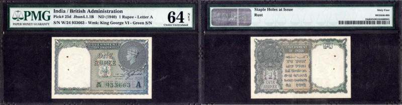 British INDIA Notes
K.G.VI
1 Rupee 3
British India, 1944, King George VI, 1 R...