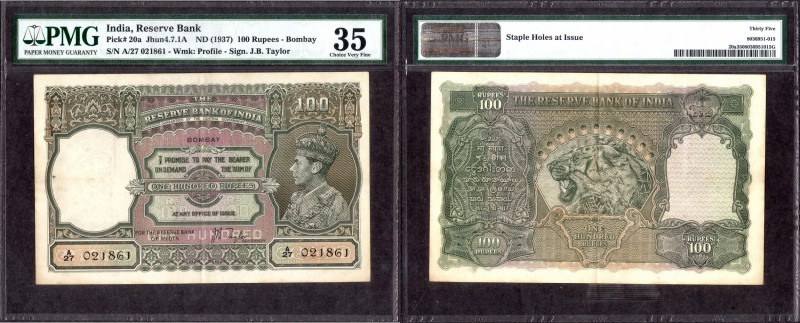 British INDIA Notes
K.G.VI
100 Rupees 9
British India, 1938, King George VI, ...