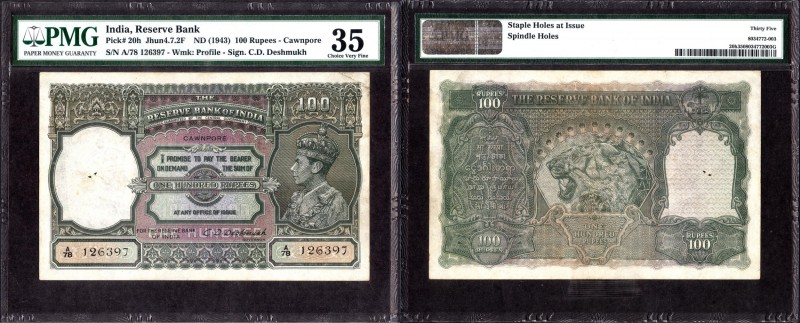 British INDIA Notes
K.G.VI
100 Rupees 9
British India, 1943, King George VI, ...