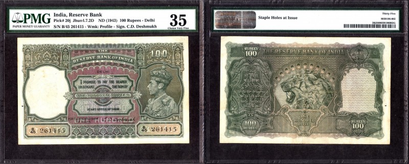 British INDIA Notes
K.G.VI
100 Rupees 9
British India, 1943, King George VI, ...