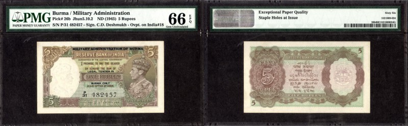 British INDIA Notes
Burma - Military Administration 
KG VI 6
British India, 1...
