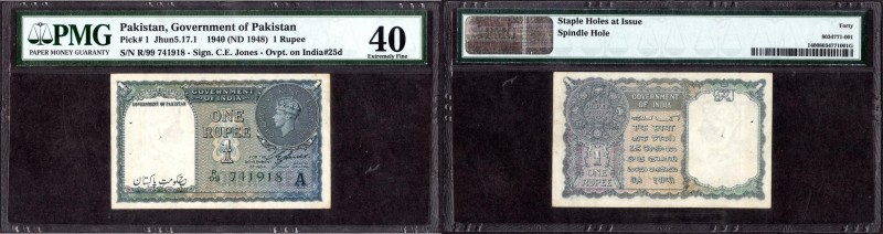 British INDIA Notes
Pakistan
British India, 1948, King George VI, 1 Rupee, Sig...