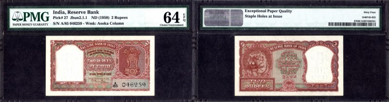 Republic INDIA Note (1947 to till Date)
2 Rupees
Republic India, 1950, 2 Rupee...
