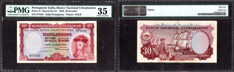 Portuguese India
Indo Portuguese, 1959, 30 (Trinta) Escudos, Banco Nacional Ult...