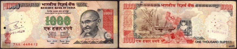 Republic India
1000 Rupees
Republic India, Error 1000 Rupees, Signed by Bimal ...