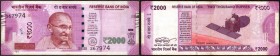 Error Two Thousand Rupees Bank Note Signed by Urjit R Patel of Republic India of 2016.