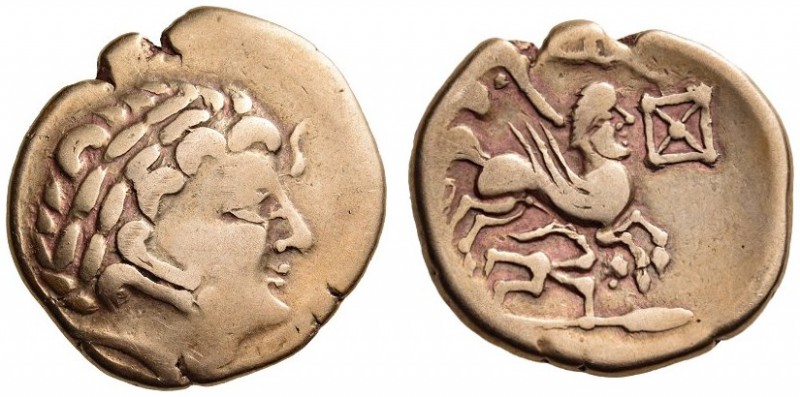GAUL, Northeast. The Aulerci Cenomani. 2nd Century BC. Stater (Gold, 21mm, 7.38 ...