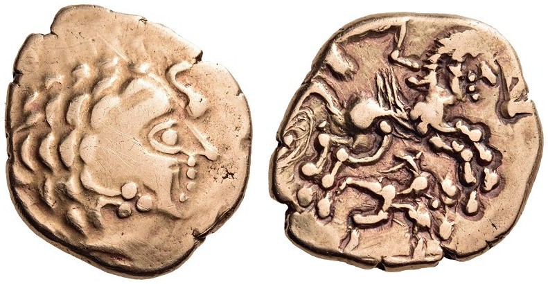 GAUL, Northeast. The Aulerci Cenomani. 2nd Century BC. Stater (Electrum, 19mm, 7...