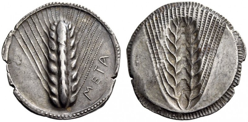 LUCANIA, Metapontum. Circa 540-510 BC. Stater (Silver, 29mm, 8.17 g 12). ΜΕΤΑ Ea...