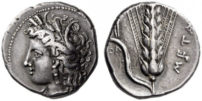LUCANIA, Metapontum. Circa 330-290 BC. Didrachm or Nomos (Silver, 20mm, 7.95 g 1...